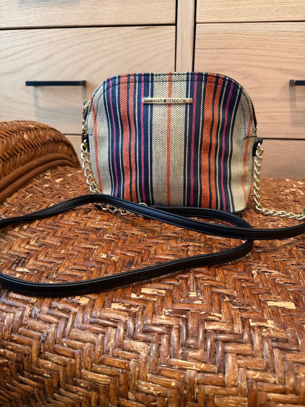 Steve Madden Striped Canvas Crossbody Bag in Multi-Color
